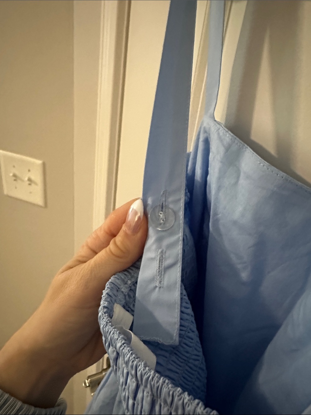 Sleeveless Powder Blue Maxi Dress with Square Neckline - Picture 3 of 4
